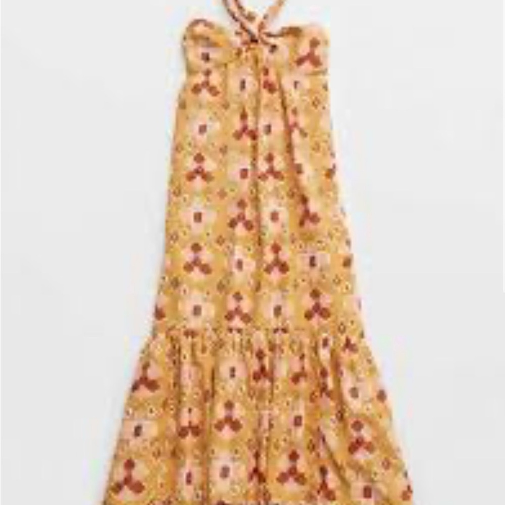 NWOT AERIE Braided Halter Neck Linen Blend Maxi Dress - Picture 6 of 6